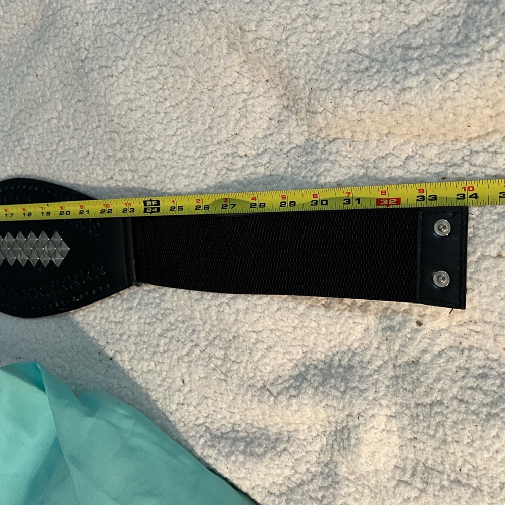 Vintage Retro Stretch Black Studded Women's Belt - Picture 7 of 10